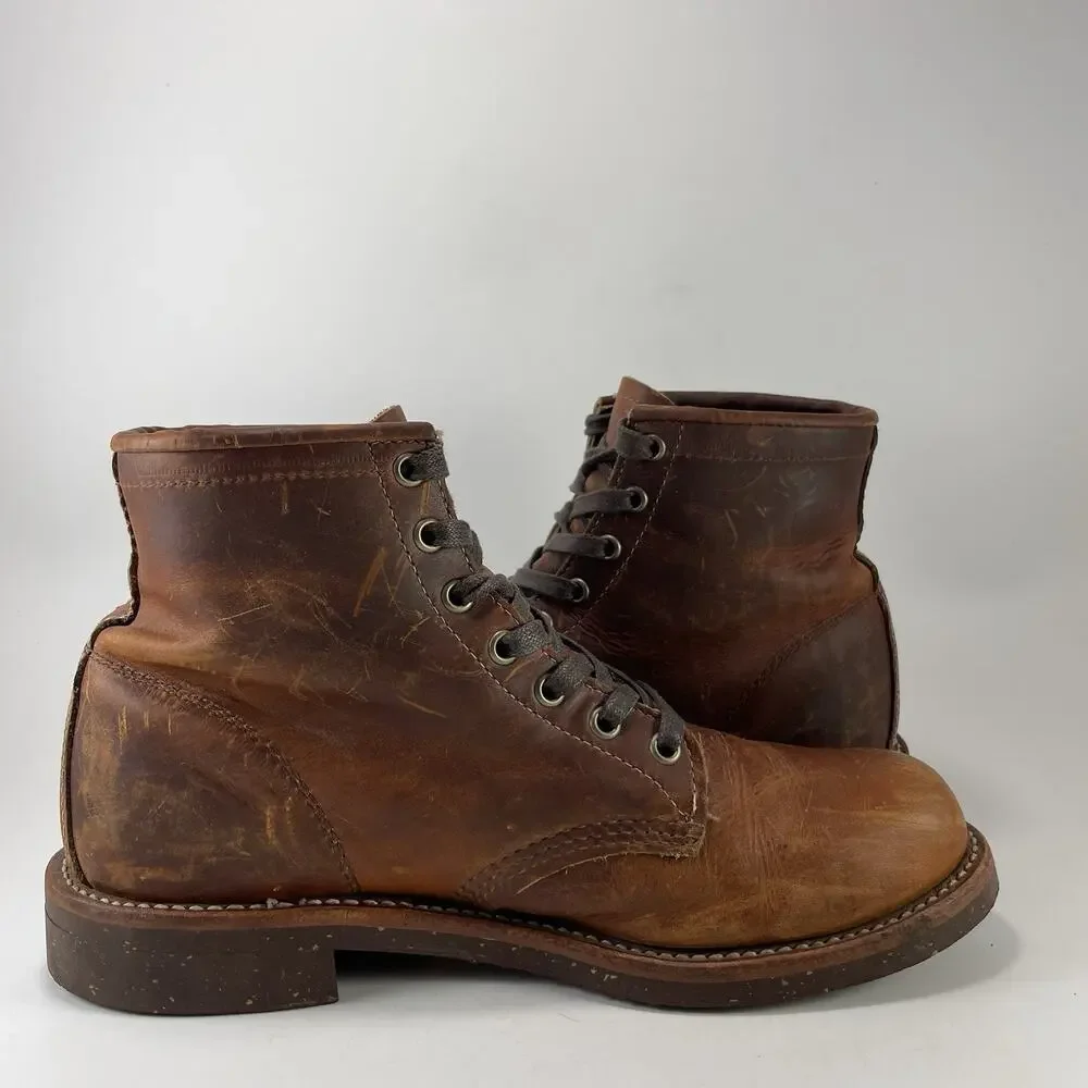 Chippewa Service Boots Mens Size 7.5 D Brown Oiled Leather 6